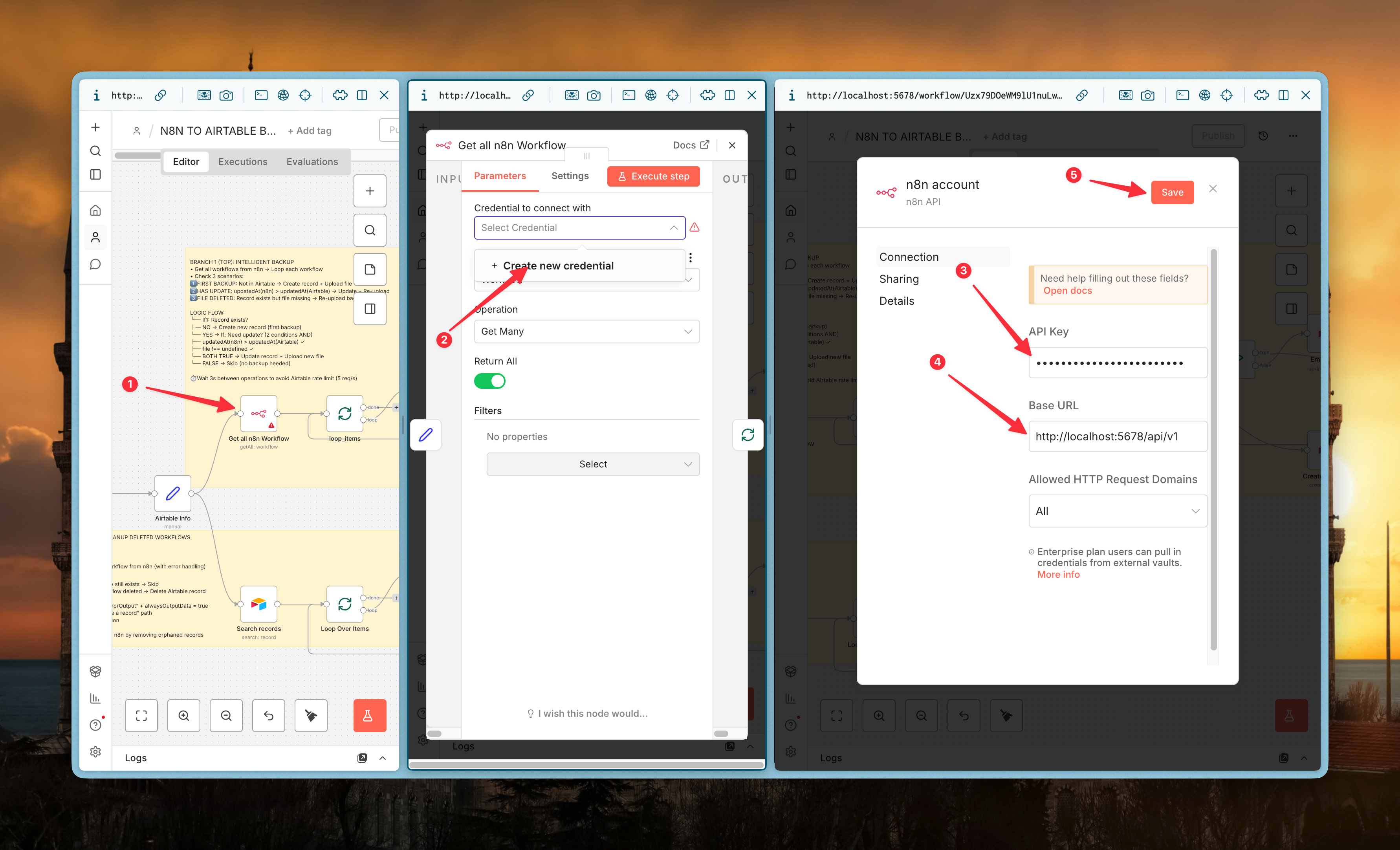 08 fill api key n8n to node