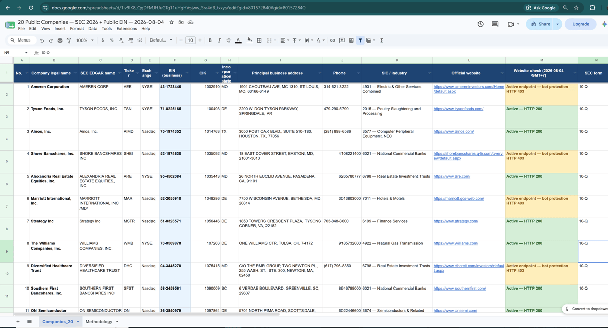 Prompt details and criteria for delivering SEC report data